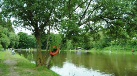 private fishing pond on Camping Reilerweier Clervaux Reuler Luxembourg