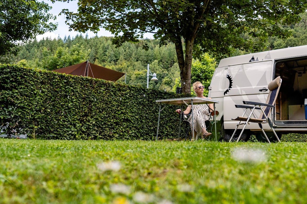 Campsite Luxembourg with campervan, motorhome, nature