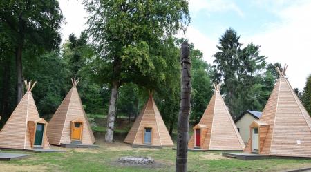 Tipi Tenten te huur op Camping Park Beaufort Luxemburg