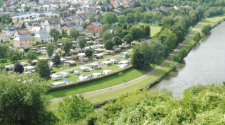 Camping Schützwiese Wasserbillig Luxemburg waar de rivieren Sauer en Moezel samenvloeien